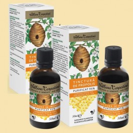 Tinctură de propolis purificat 95% Polifenoli min. 15% - 50ml+50ml